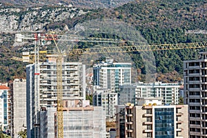 New building construction site in Budva, Montenegro
