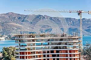New building construction site in Budva, Montenegro