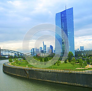 The new building of the European Central Bank in Frankfurt am Main