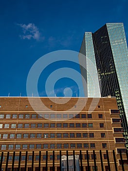 The new building of the European Central Bank Headquarters, ECB, EZB, in Frankfurt, Germany