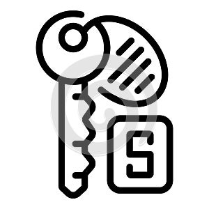 New building key icon outline vector. Bank money