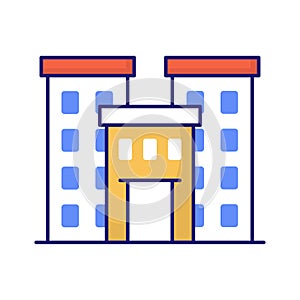 New Building vector Fill Outline icon style illustration. EPS 10 file