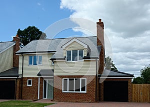 New builds, empty, detached family house. Brick & weatherboard. photo