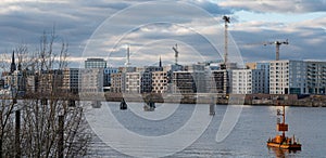 The new built quarter Baakenhafen at the river Elbe in Hamburg, Germany