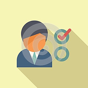 New business manager icon flat vector. Take care hr