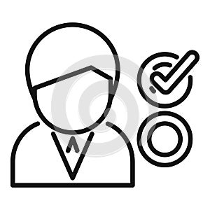 New business manager icon outline vector. Take care hr