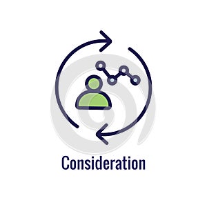 New Business Process Icon, Consideration phase photo
