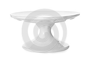 New cake stand isolated on white. Tableware