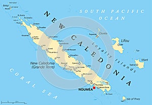 New Caledonia political map photo
