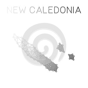 New Caledonia polygonal vector map.