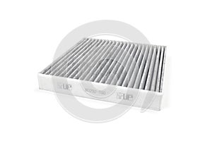 New car cabin air filter on white background, Isolated, Car maintenance service