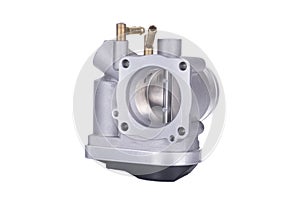 New car engine throttle isolated on white