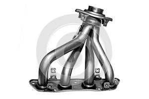 New car exhaust manifold on a white background