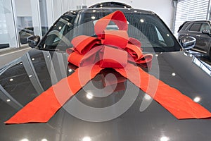 New Car gift with a red bow