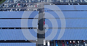 New car park and truck with solar panel