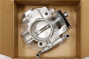 New car throttle valve in box