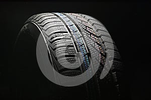 New car tire close up