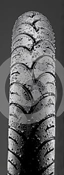 New car tire close up