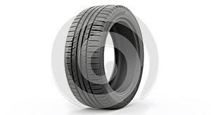 New Car Tire on White Background