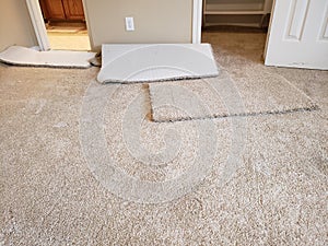 New carpet installed in the bedroom of a house
