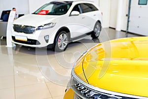 New cars at dealer showroom