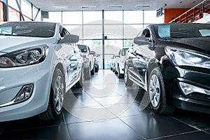 New cars at dealer showroom