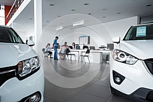 New cars at dealer showroom