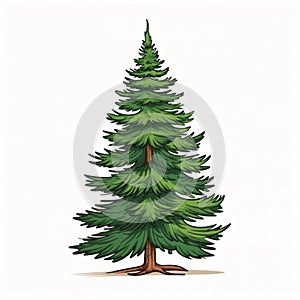 New cartoon style tree icon isolated on white background can be used as design element