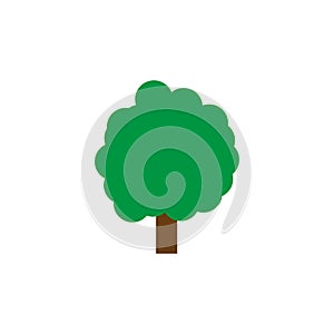 New cartoon style tree icon isolated on white background can use like design element