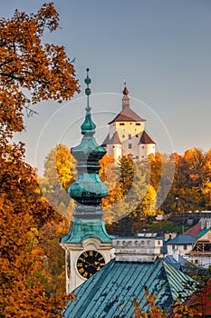 The New Castle in Banska Stiavnica at an autumn season, Slovakia