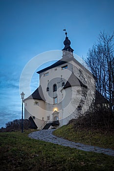 Nový hrad v Banské Štiavnici večer, Slovensko