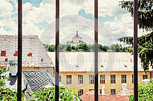 New castle behind a metal fence, Banska Stiavnica