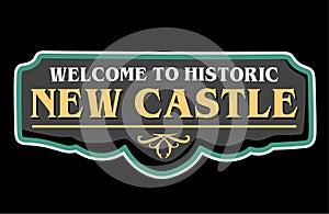 New Castle Delaware with black background