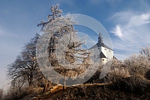 Nový hrad v zimě Banská Štiavnica