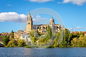 New Cathedral of Salamanca (Catedral Nueva) and Catedral Vieja, Spain. photo