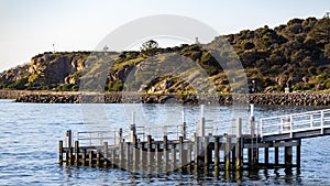 The new causeway boat dock between Victor Harbor and Granite island in South Australia on September 11th 2023