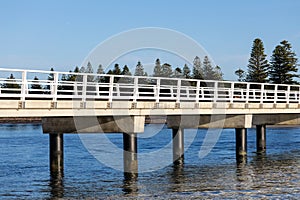 The new causeway between Victor Harbor and Granite island on a bright sunny day in South Australia on September 11th 2023