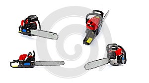 New chainsaw isolated on white background