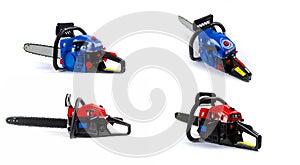 New chainsaw isolated on white background