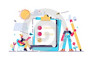 Concept people fill out a form