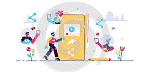 Share vector illustration. Flat tiny