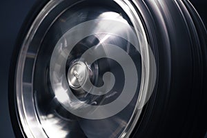new chrome rims car wheels for a drift car custom tuning long exposure photo