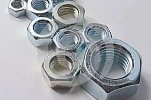 New chrome screw-nut of different sizes