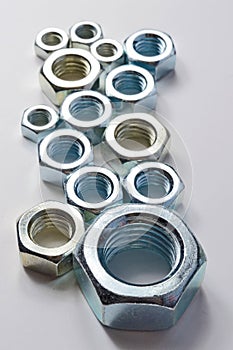 New chrome screw-nut of different sizes