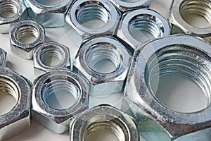 New chrome screw-nut of different sizes