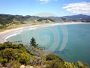 New Chum Beach, Coromandel, New Zealand, which has been voted as one of the world`s top 10 beaches.