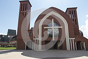 New church building at Shrine of Divine Mercy in the Valley of Divine Mercy at the Pallottine priests in Czestochowa