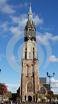 The New Church ( Nieuwe Kerk) - Delft Market Square . Height 108.75m - Netherland. photo