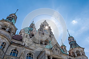 New City Hall of city Hanover in Germany