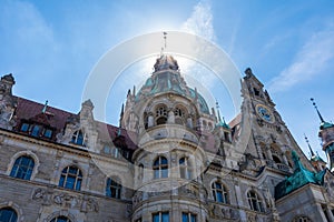 New City Hall of city Hanover in Germany